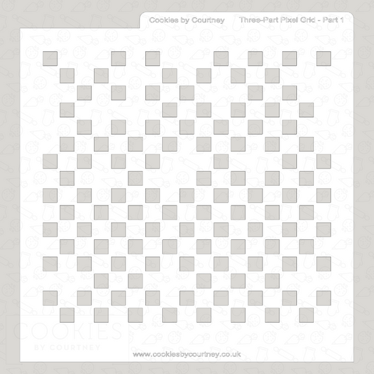 Three-Part Pixel Grid Stencil