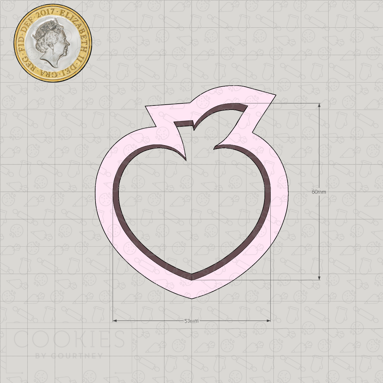 Apple Heart Cookie Cutter