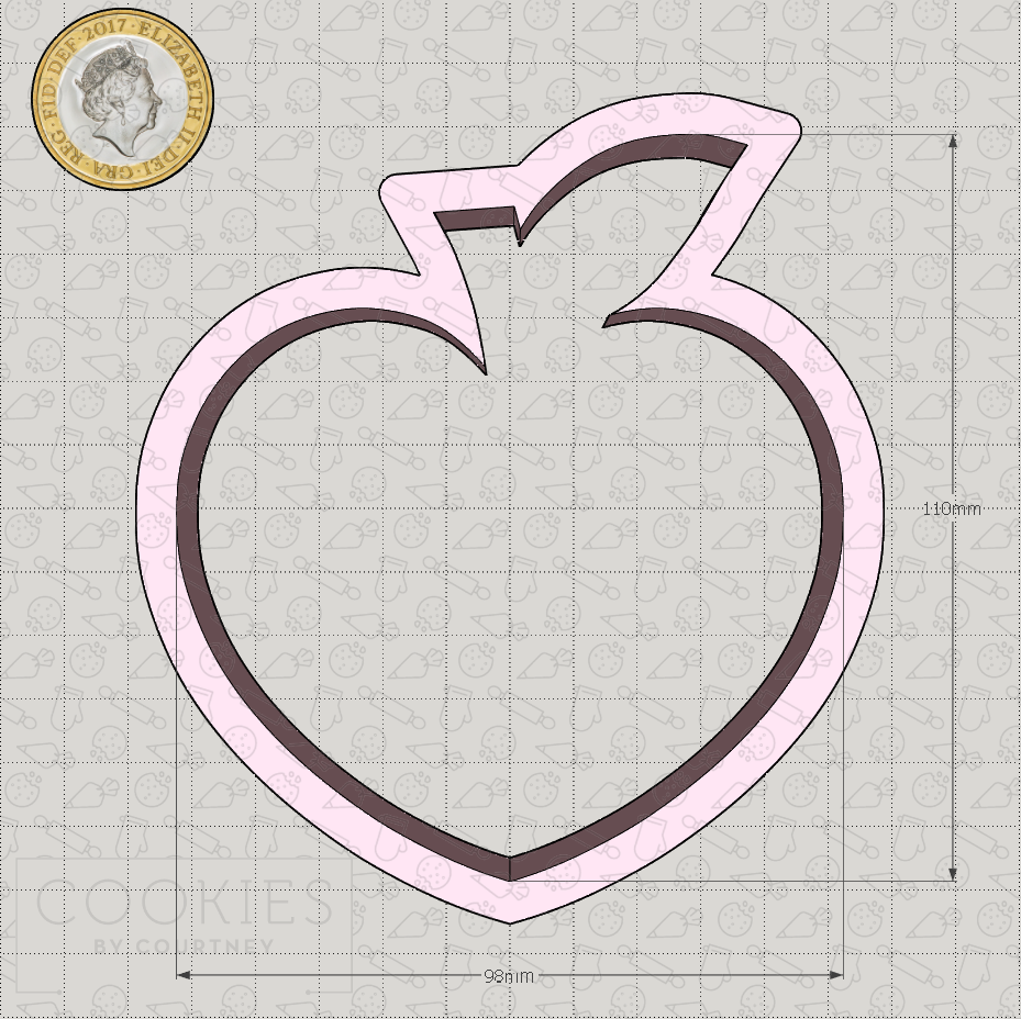 Apple Heart Cookie Cutter