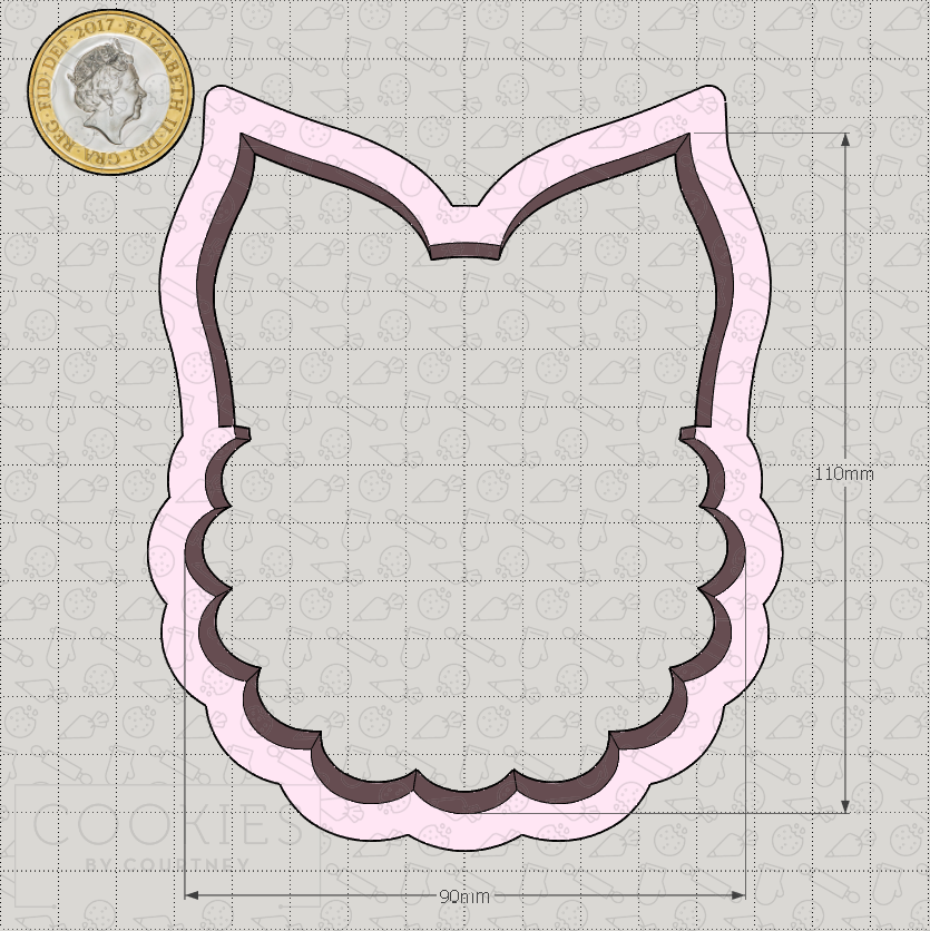 Baby Bib with Bow Cookie Cutter