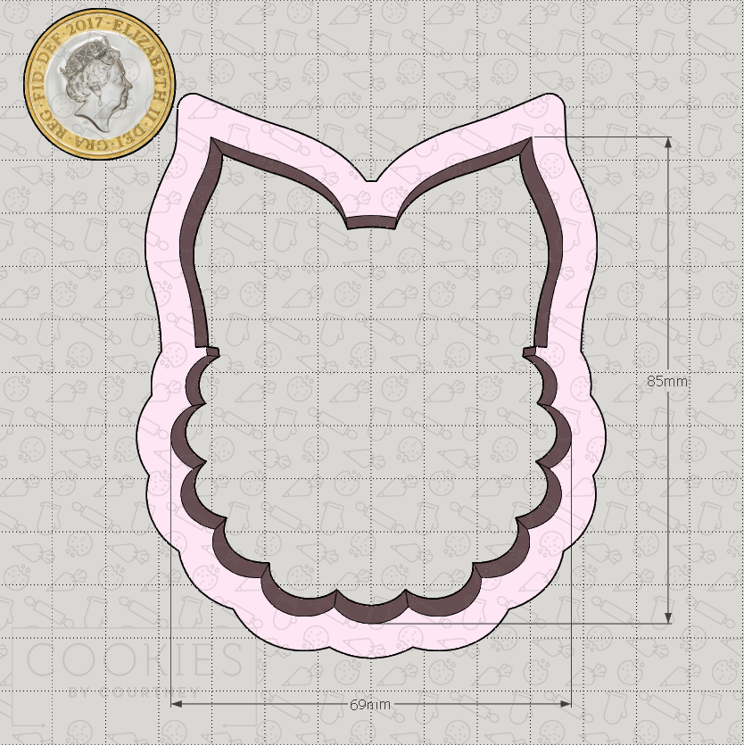 Baby Bib with Bow Cookie Cutter