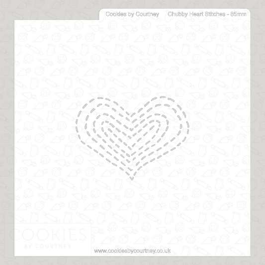 Chubby Heart Stitches Stencil