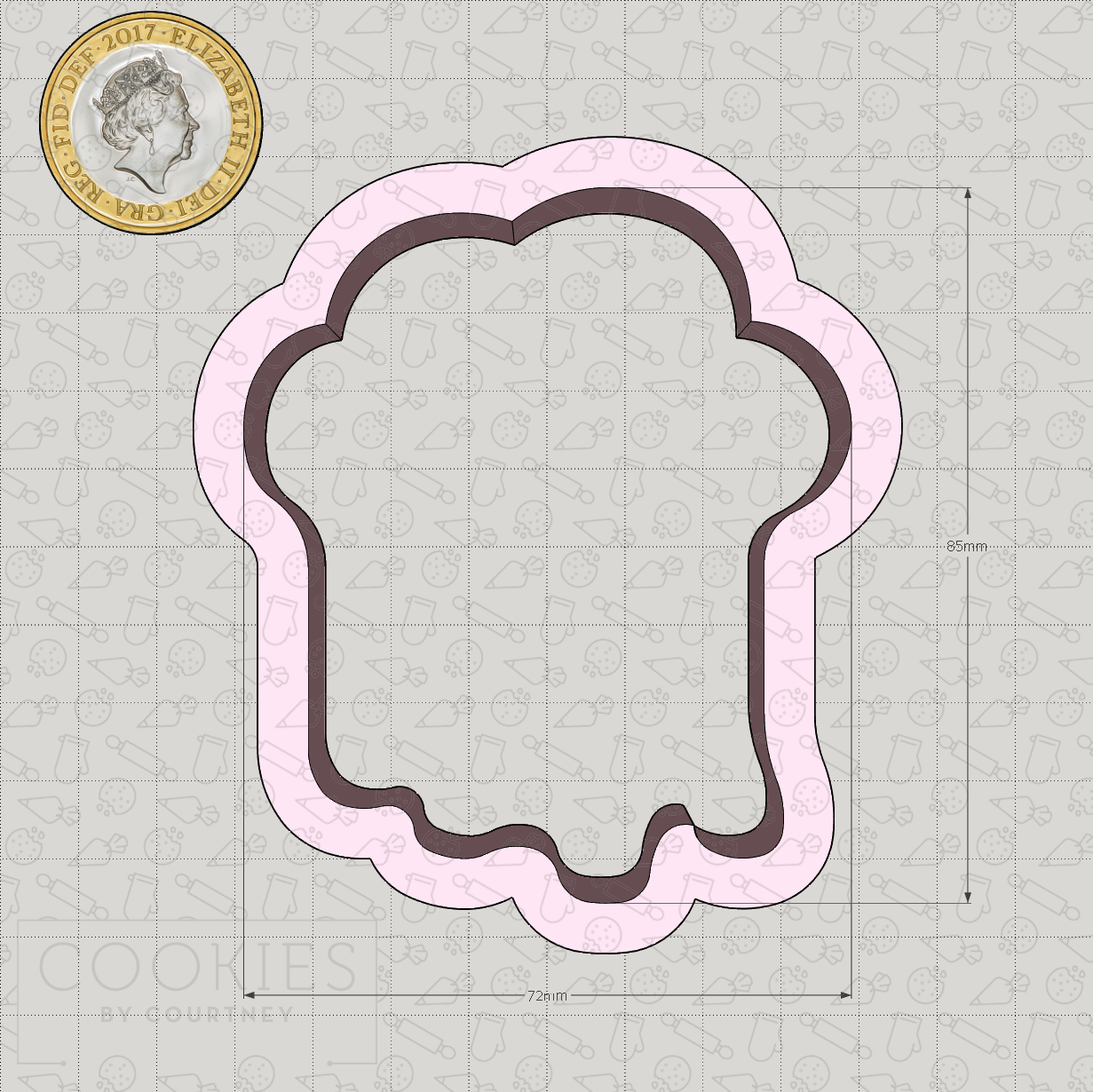 Cloud with Raindrops Cookie Cutter