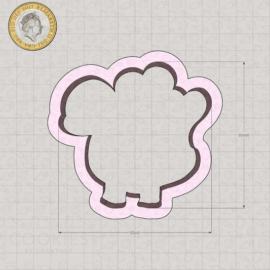 Dino with Hearts Cookie Cutter