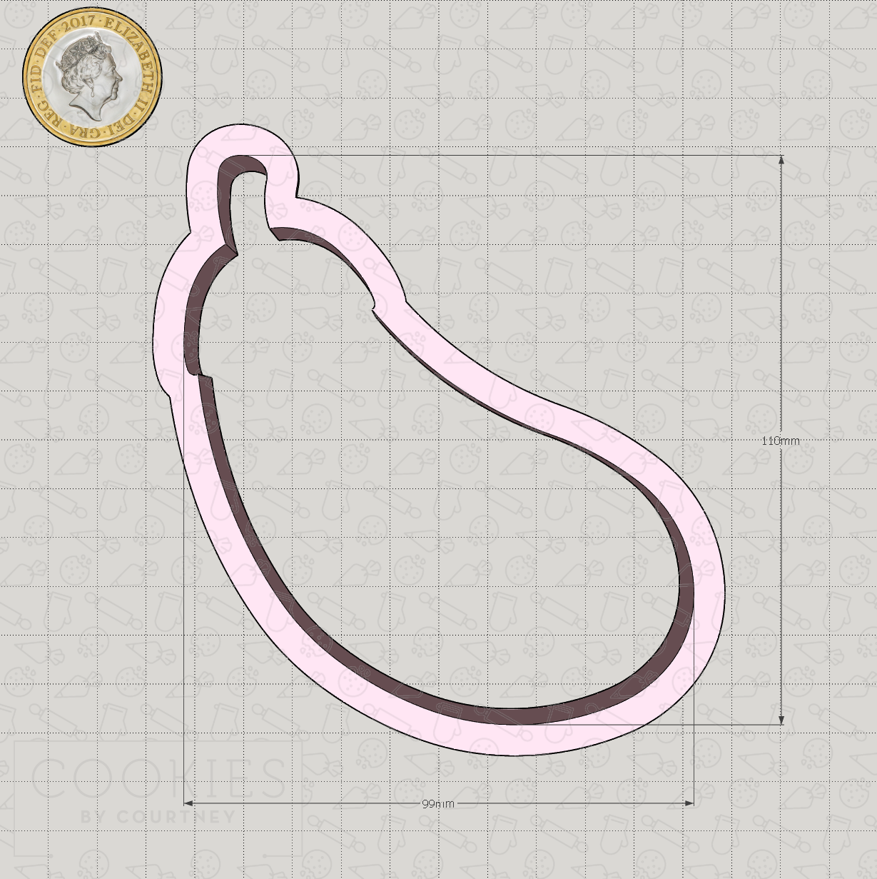 Eggplant Cookie Cutter