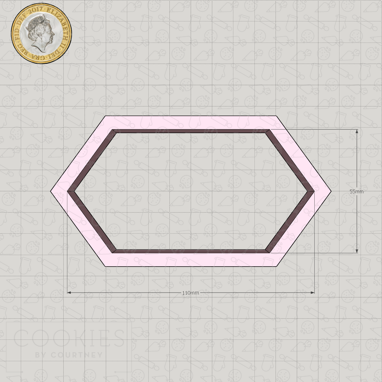 Elongated Hexagon Cookie Cutter