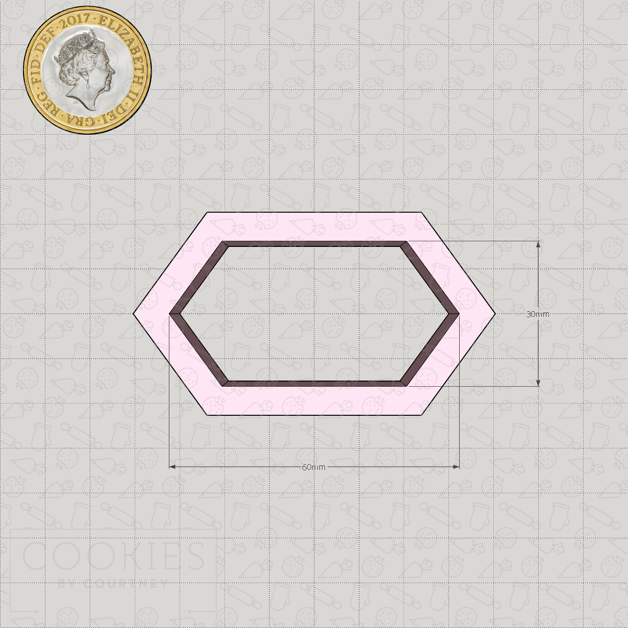 Elongated Hexagon Cookie Cutter