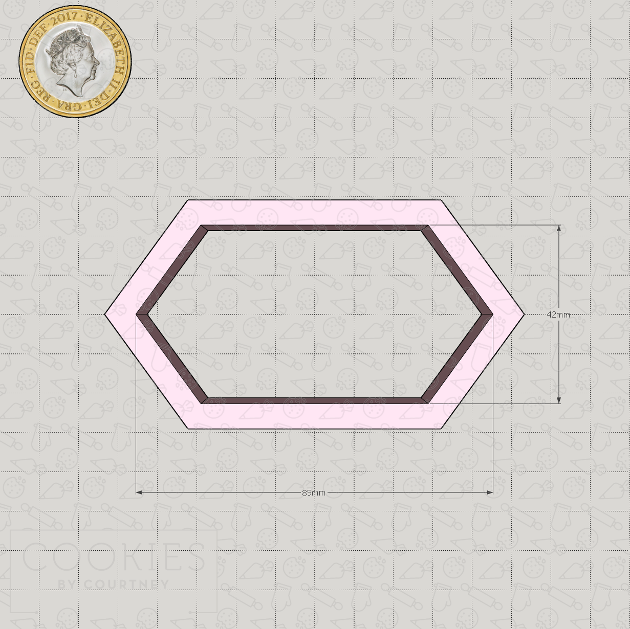 Elongated Hexagon Cookie Cutter