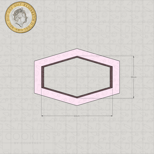 Elongated Hexagon 2 Cookie Cutter