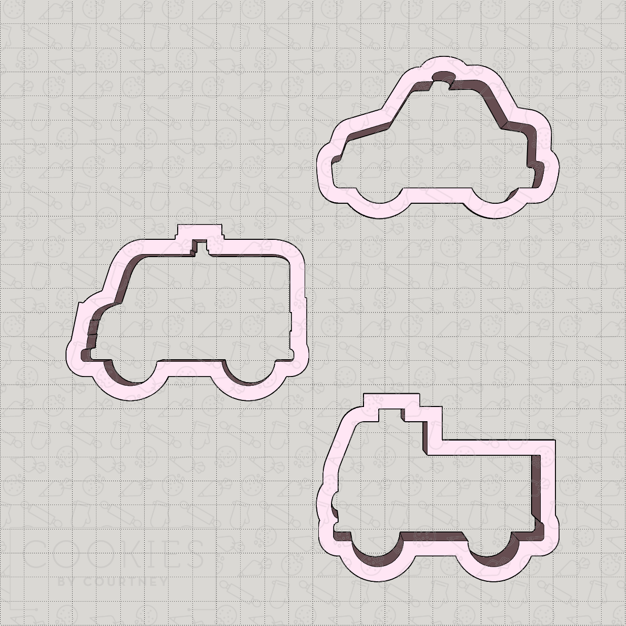 Emergency Vehicle Cookie Cutter Set