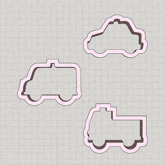 Emergency Vehicle Cookie Cutter Set