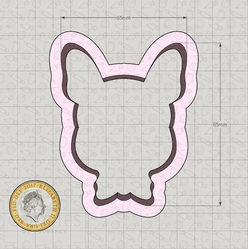 French Bulldog with Bow Tie Cookie Cutter