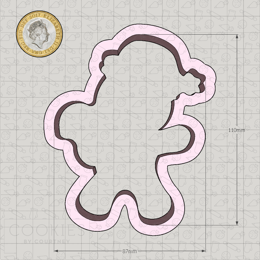 Gingerbread Man with Candy Cane Cookie Cutter