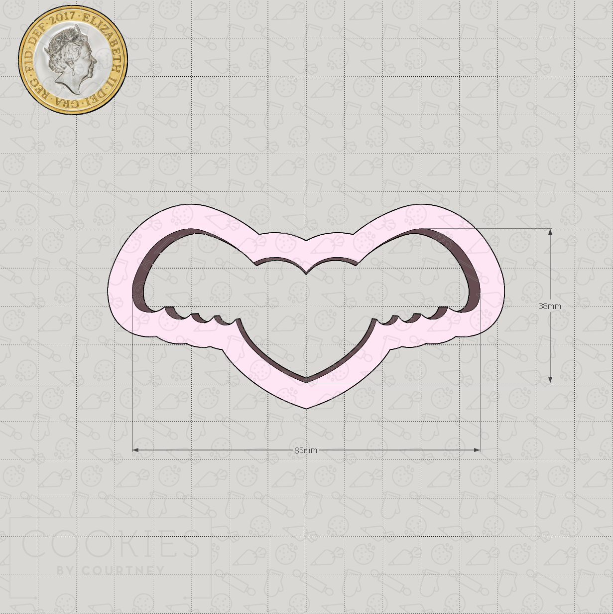 Heart with Wings Cookie Cutter