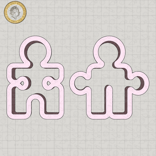 Jigsaw Piece Wedding Couple Cookie Cutters