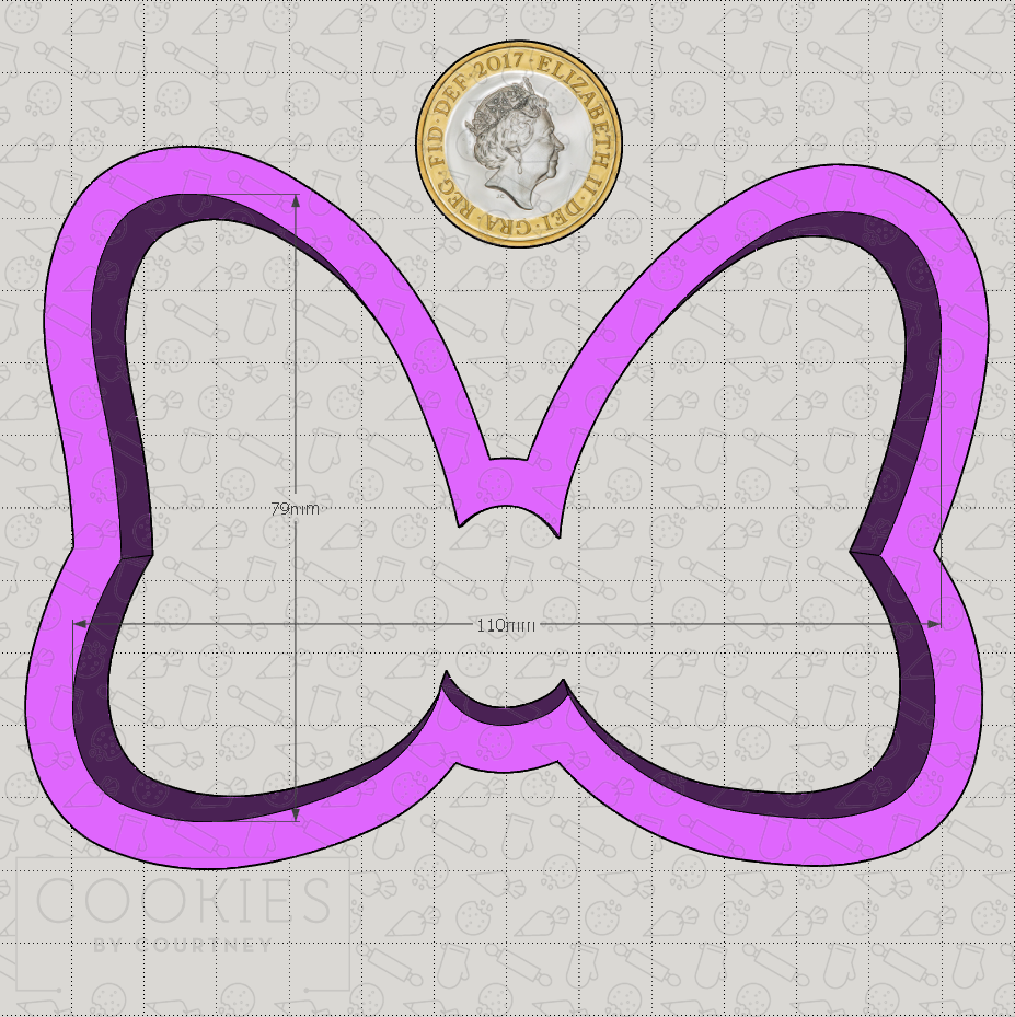 Girl Mouse Bow Cookie Cutter