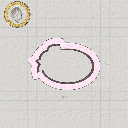 Oval with Flowers Cookie Cutter