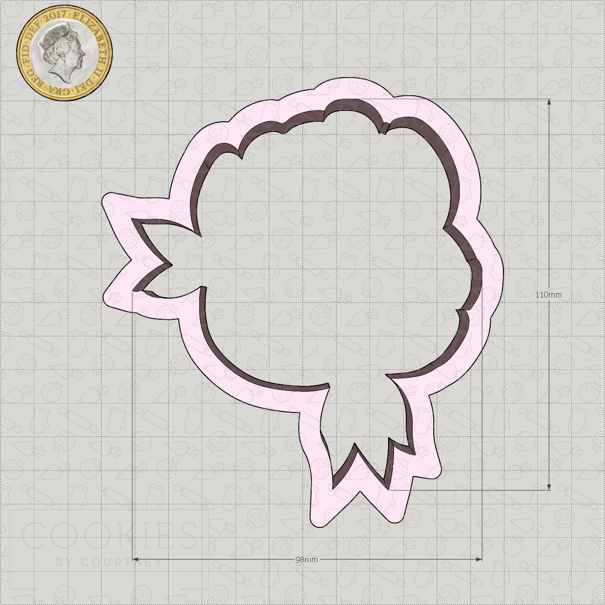 Peony Cookie Cutter