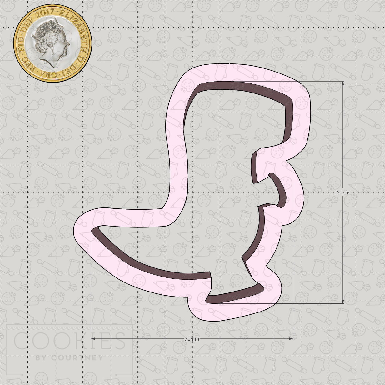 Cartoon Pig and Family - Dino Cookie Cutter