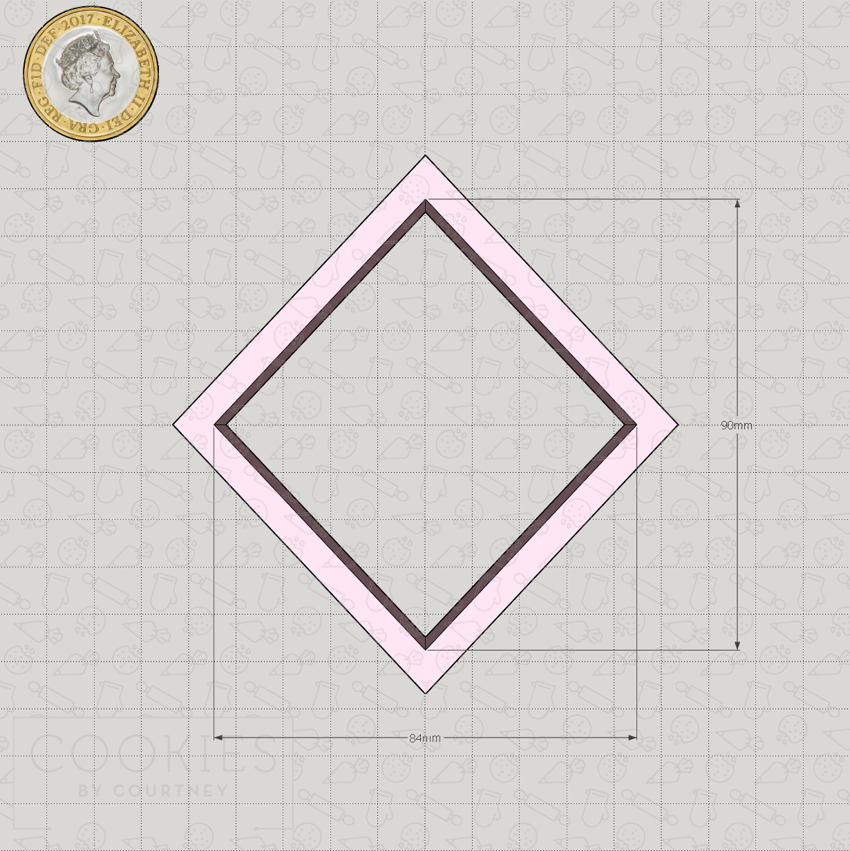 Basic Shapes - Rhombus - Cookie Cutter