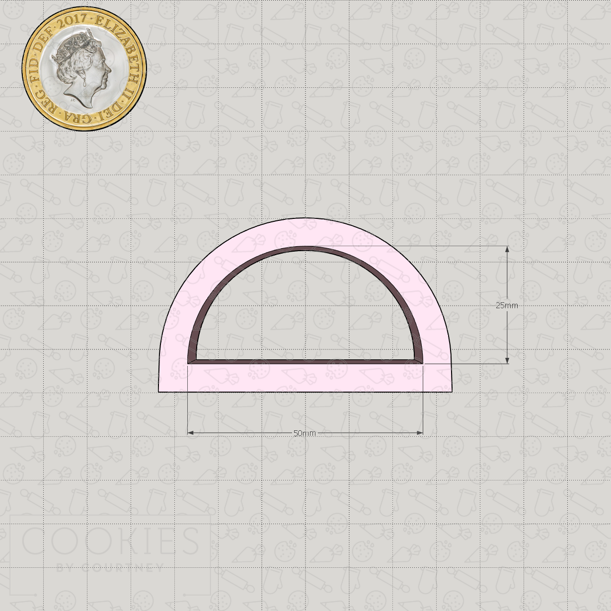 Basic Shapes - Semicircle - Cookie Cutter