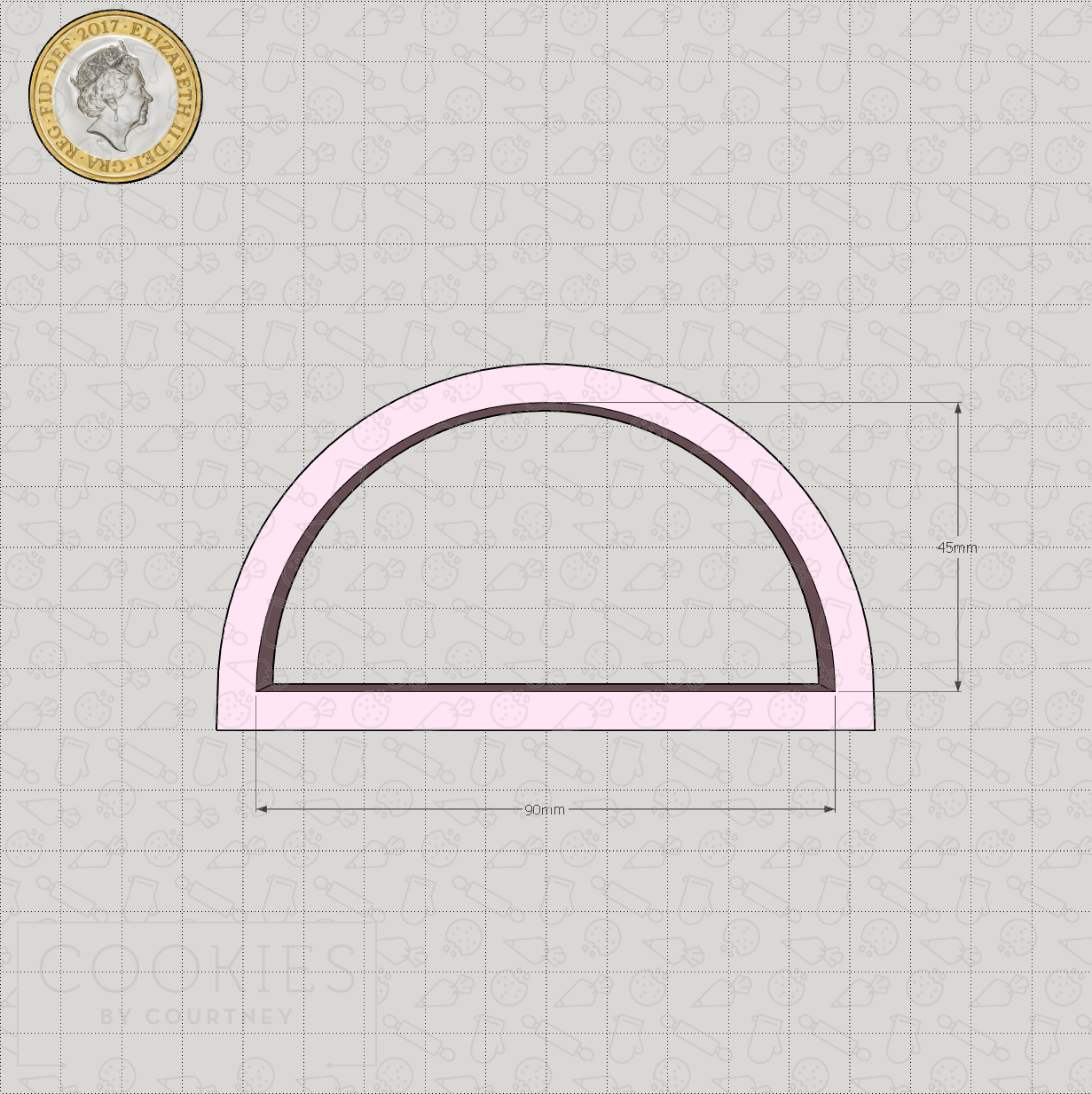 Basic Shapes - Semicircle - Cookie Cutter