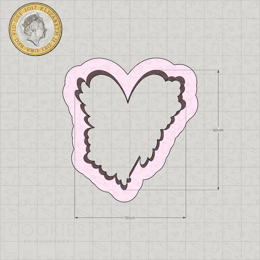 Skinny Heart with Flowers Cookie Cutter