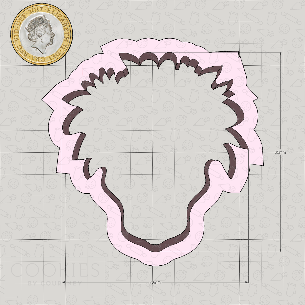Skull with Flowers Cookie Cutter