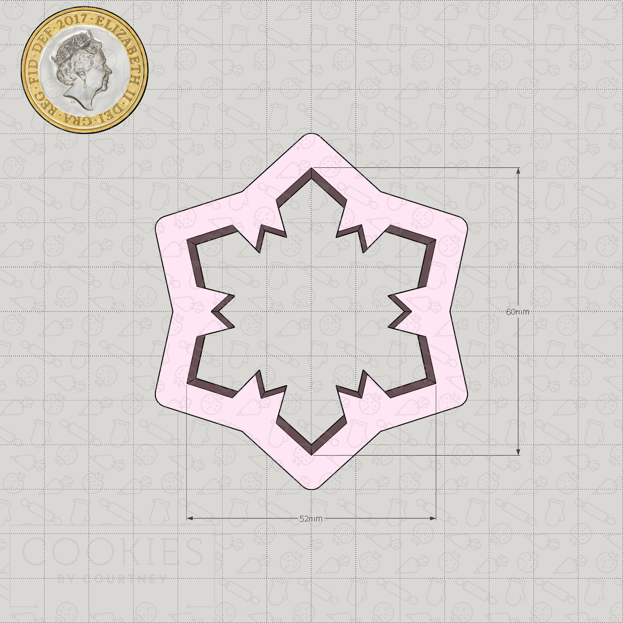 Snowflake 3 Cookie Cutter