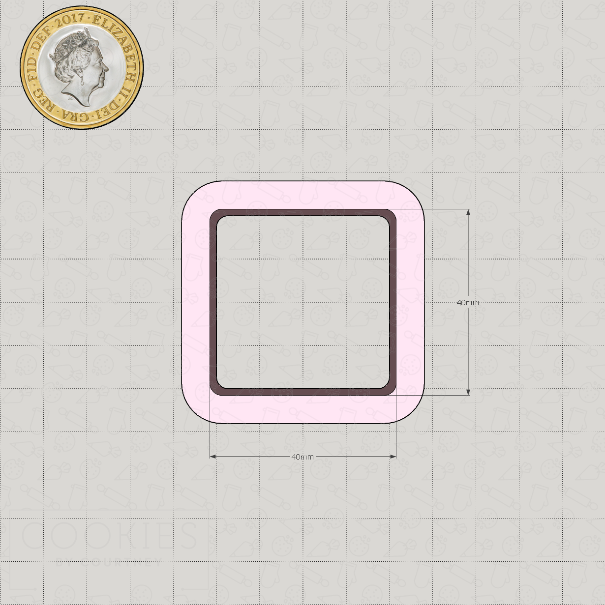 Basic Shapes - Square - Rounded Corners - Cookie Cutter