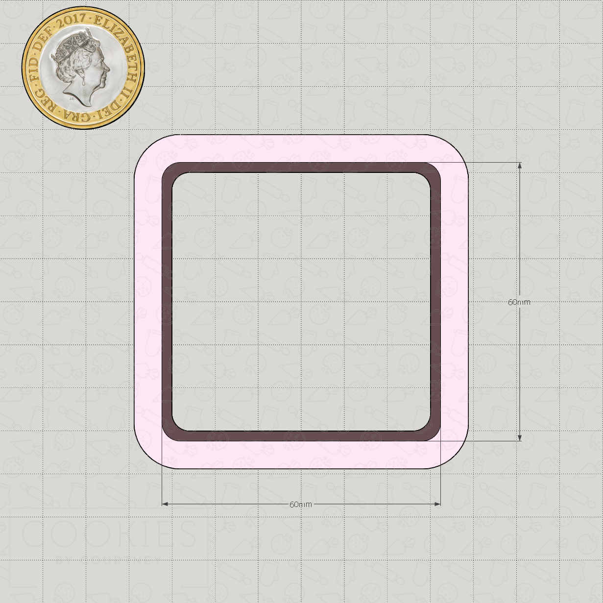 Basic Shapes - Square - Rounded Corners - Cookie Cutter