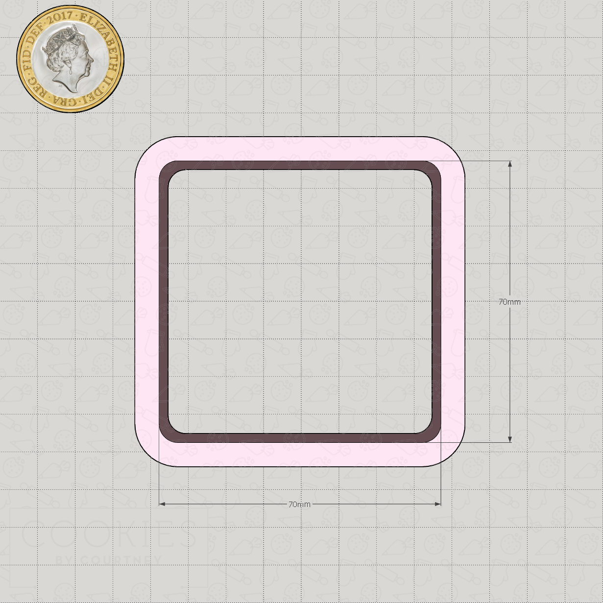 Basic Shapes - Square - Rounded Corners - Cookie Cutter