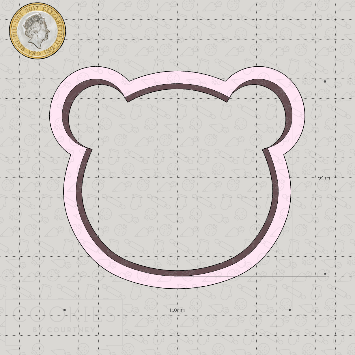 Teddy Bear Head Cookie Cutter