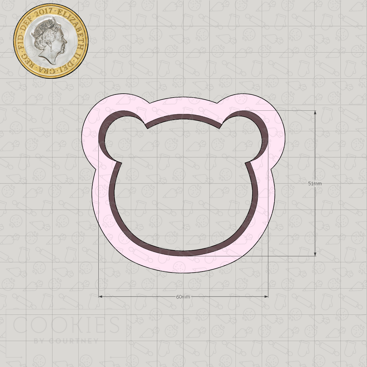 Teddy Bear Head Cookie Cutter