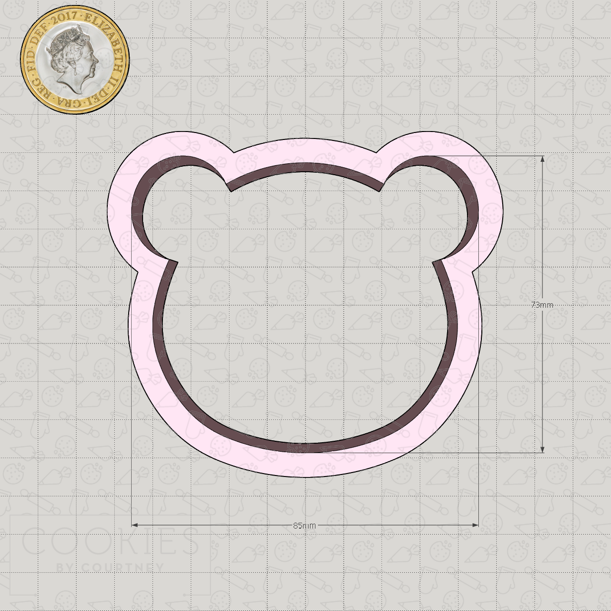 Teddy Bear Head Cookie Cutter