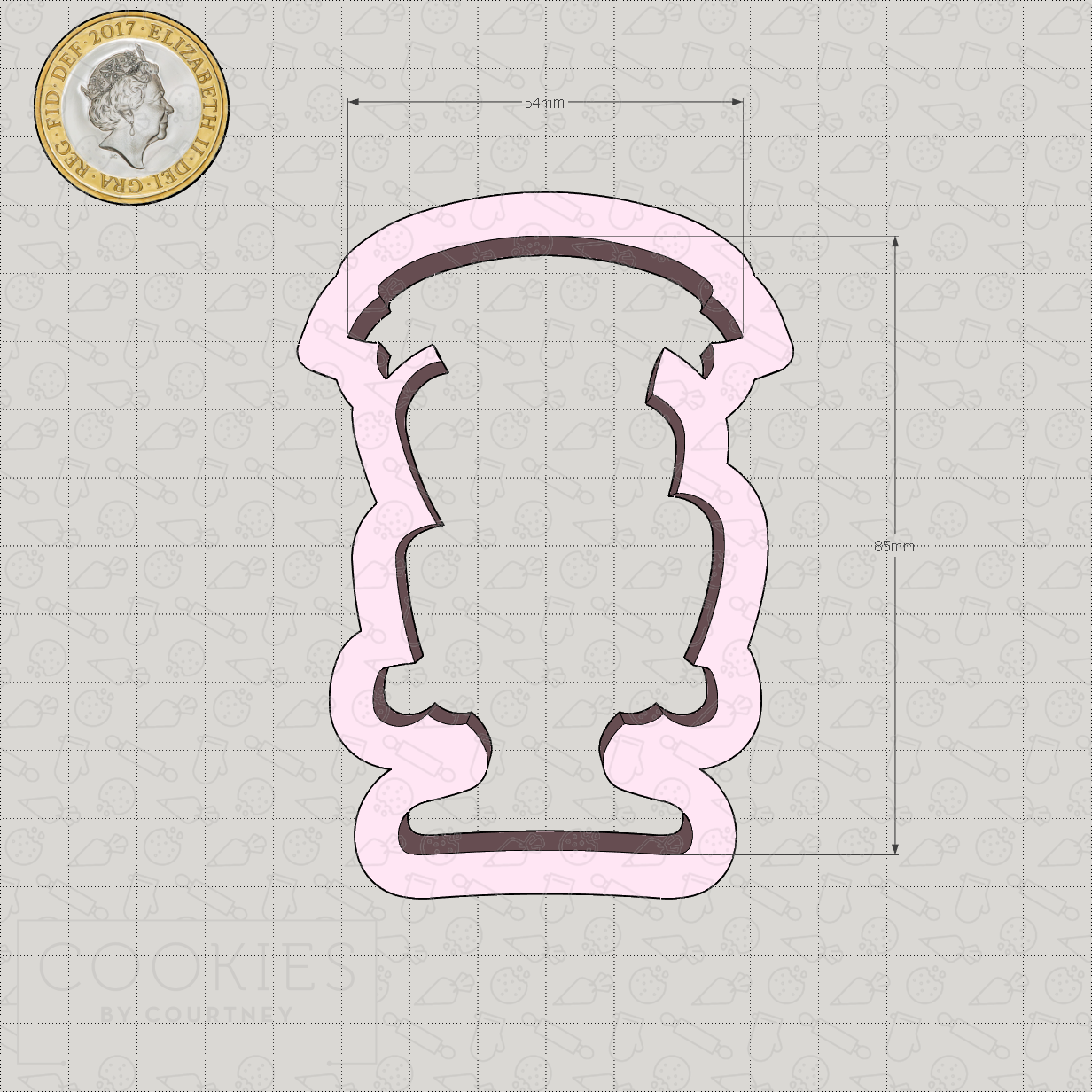 Wonky Cake on Stand with Banner Cookie Cutter